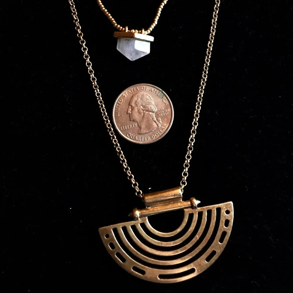 NWT LUCKY $39 Antique Gold w/semi precious accents